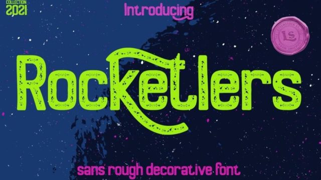 美式复古手绘风格的英文字体-Rocketler